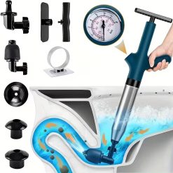 High Pressure Air Drain Cleaner Kit with Adapters