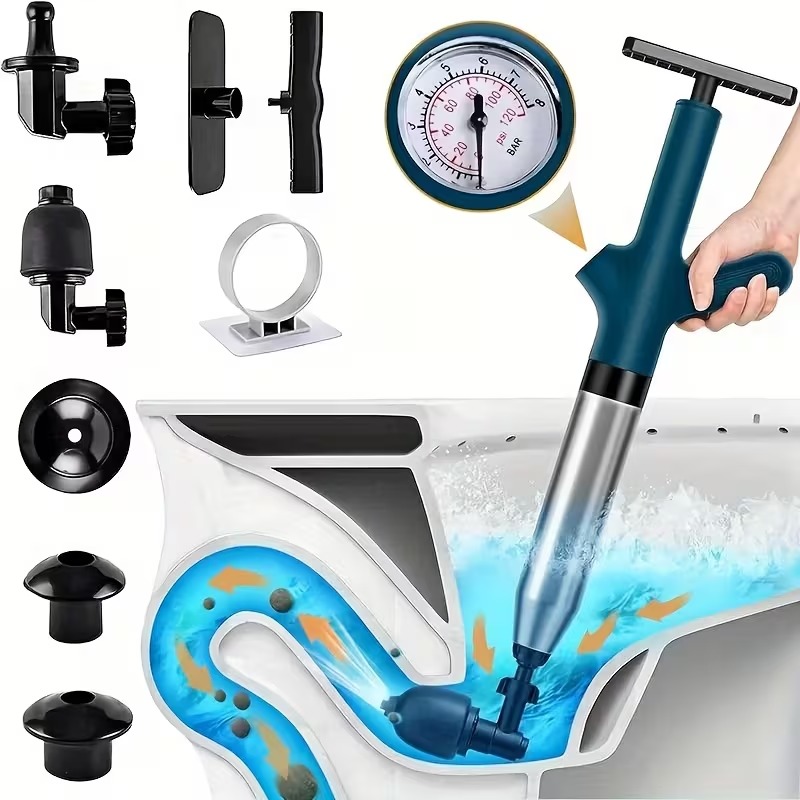 High Pressure Air Drain Cleaner Kit with Adapters