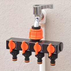 4-Way Hose Splitter with Independent Shut-Off Switches
